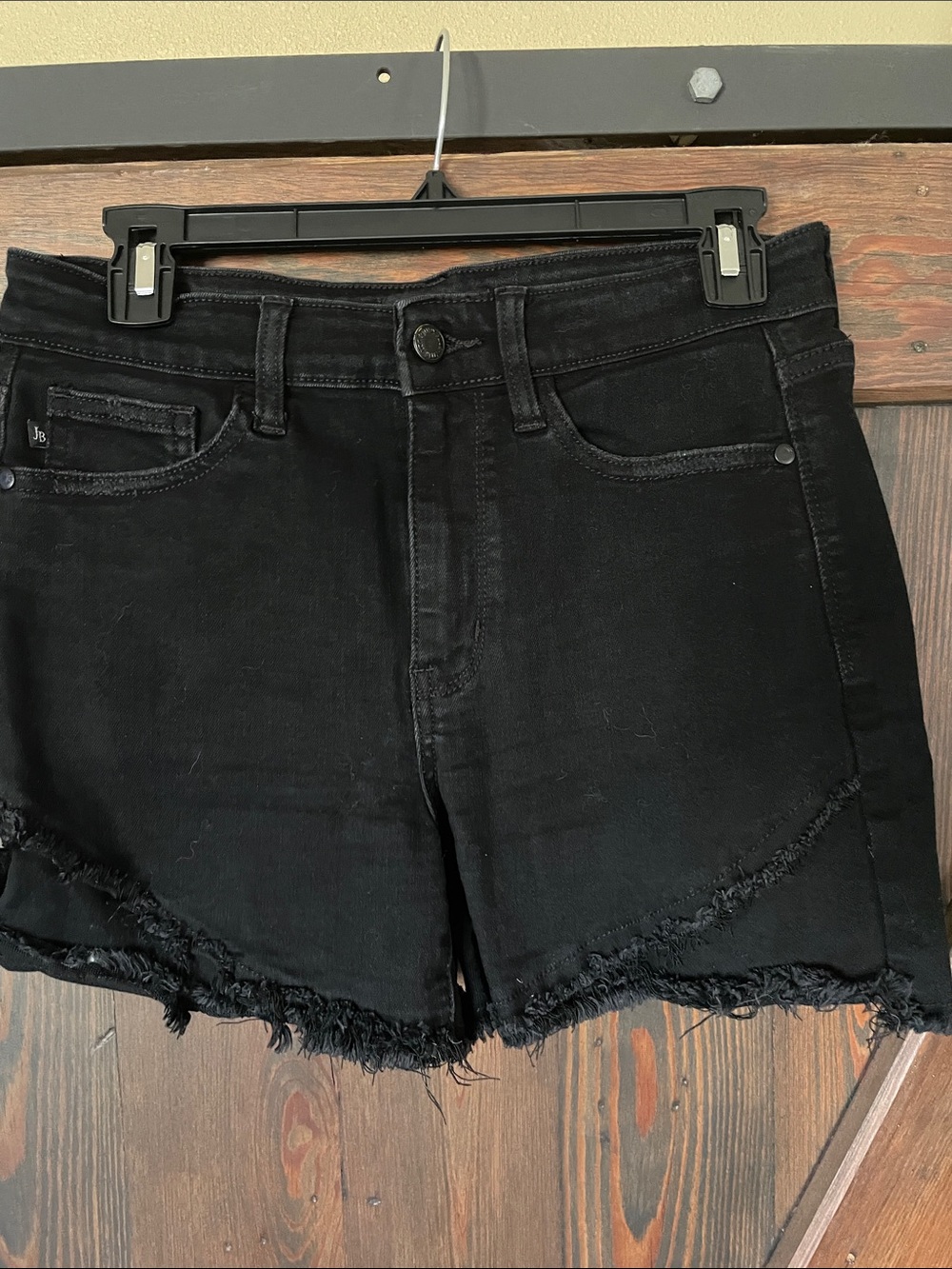 Judy Blue Black Frayed Hem Denim Shorts